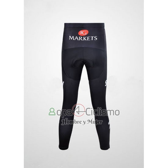 Sky UCI Mondo Campione Ropa Ciclismo Culotte Largo 2012 Hombre Mangas Largas Negro y Blanco